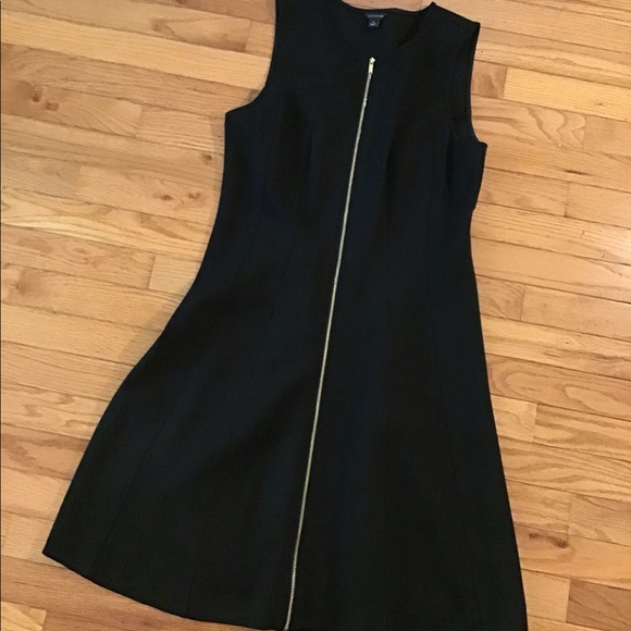 NEW ANN TAYLOR PONTE EXPOSED ZIPPER SLEEVELESS FIT & FLARE - Picture 6 of 14